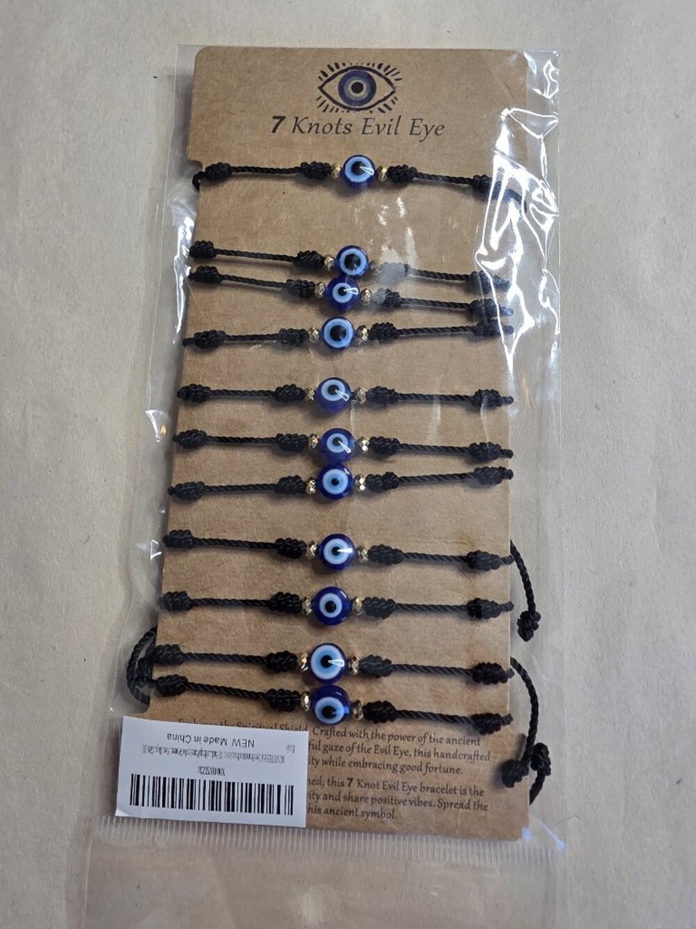 BONITTER 7 Knot Evil Eye Bracelets Black Set of 11